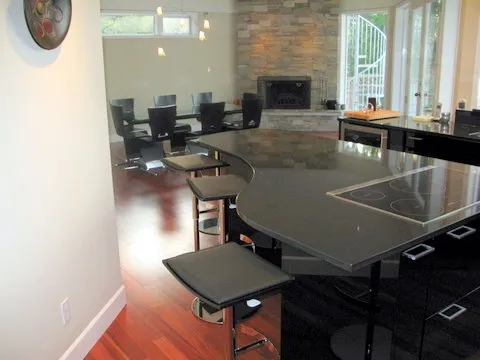 Black granite Piano Island