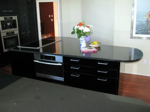 Black Granite Stone Kitchen Island