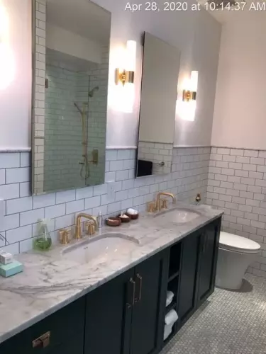 Cararra Honed Marble Vanity