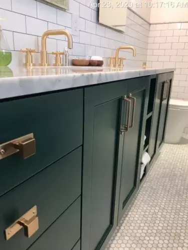 Green painted vanity