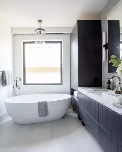Bathroom vanity in marble