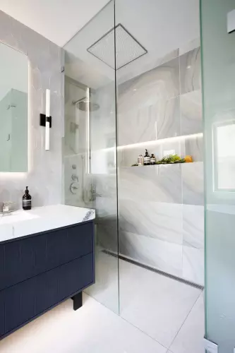 Bathroom vanity in marble